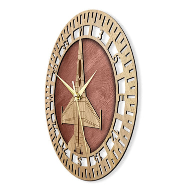F-16 Fighting Falcon Wood Wall Clock THE AVIATOR